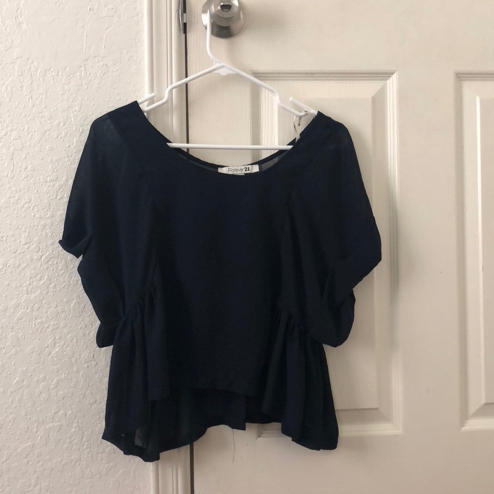 It is a Forever21 shirt, dark blue